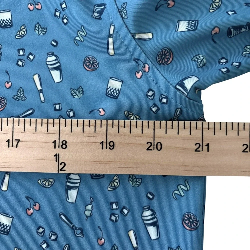 Southern Tide‎ Performance Polo Mens M Hampstead Cocktail Print Short Sleeve